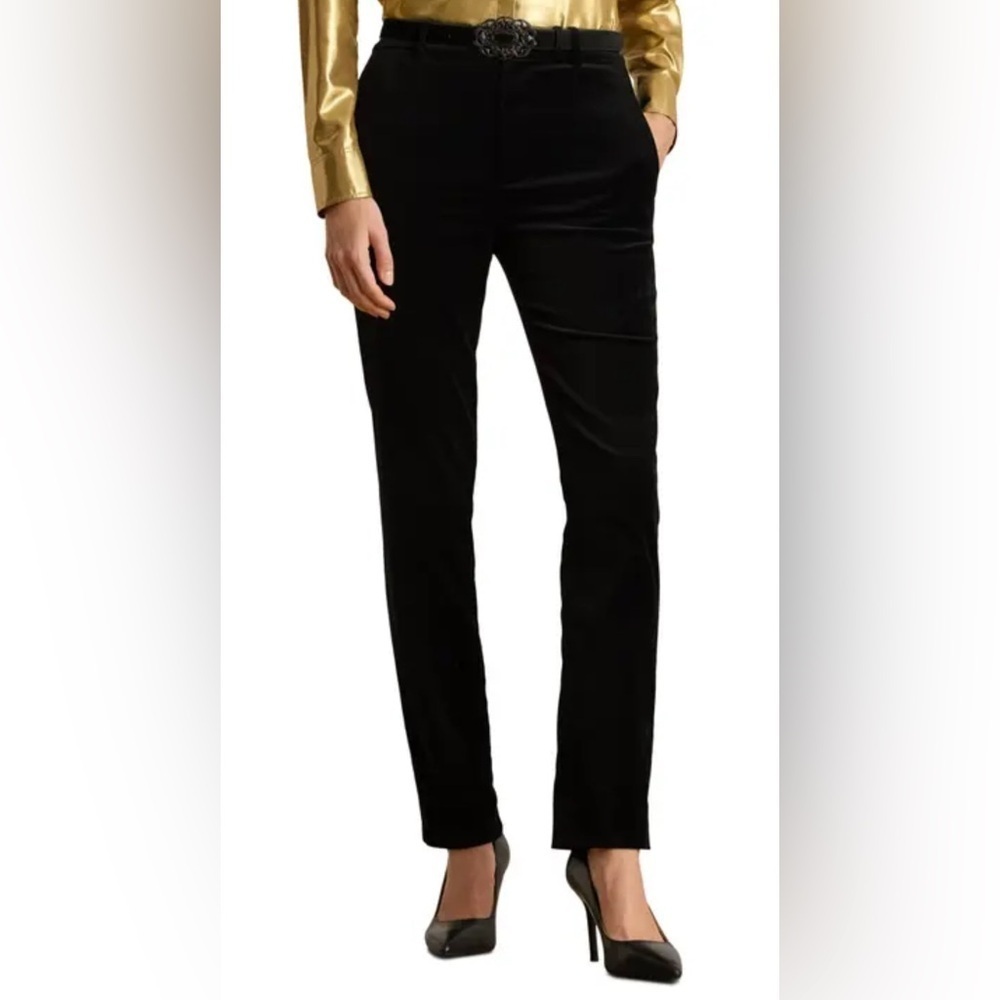 ANN TAYLOR Black Straight-Leg/Partial SkinnyPants